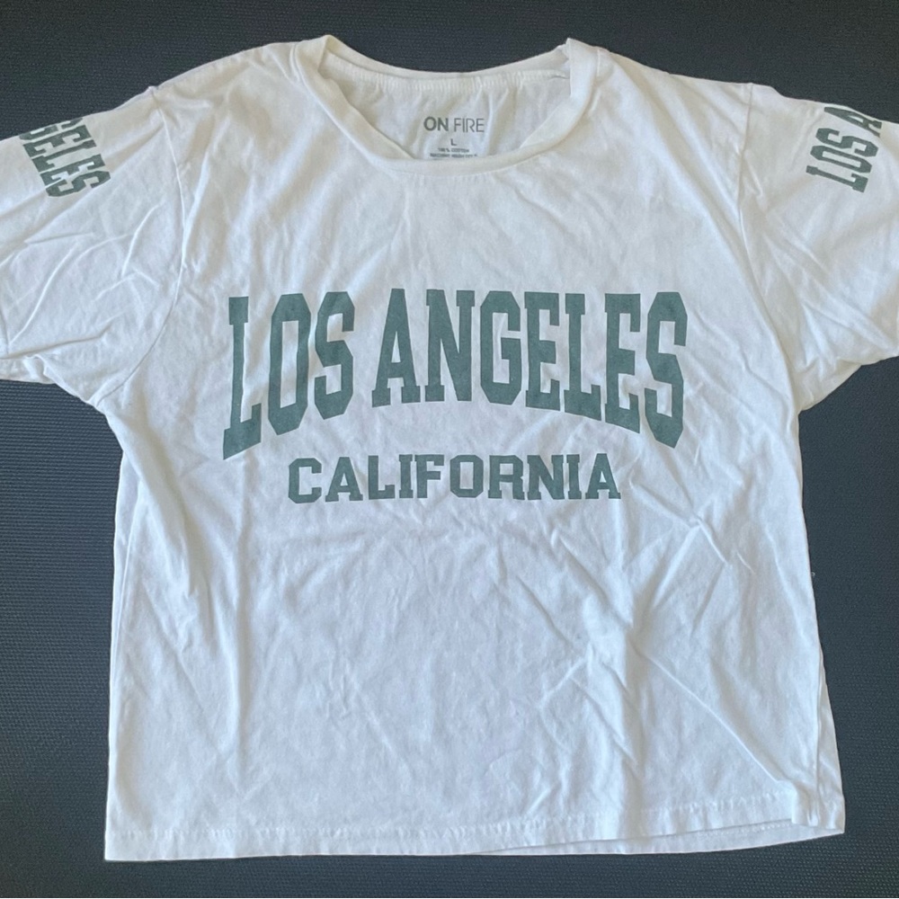 On Fire Kids White and Green California Tee